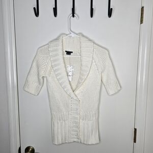 Theory Logane Marbella Cream Shawl Collar Cardigan NWT